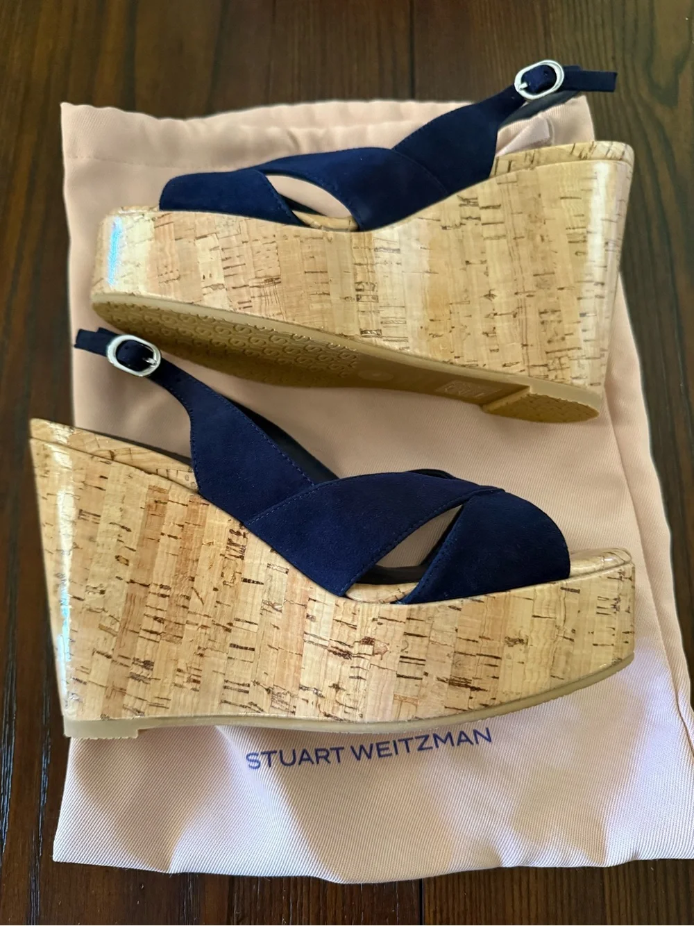 Stuart Weitzman Carmen Wedge Sandals BRAND new sz7 - Picture 4 of 11